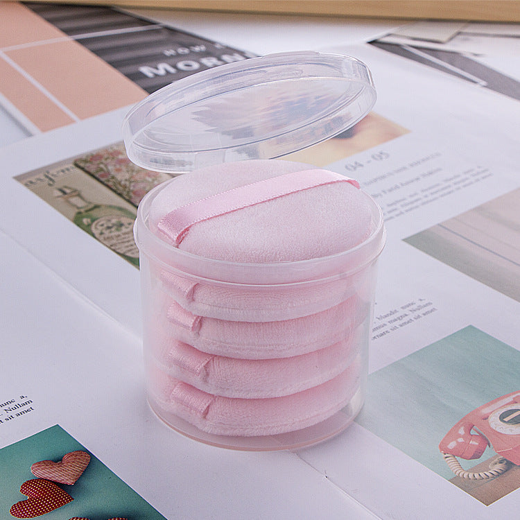 Five-Piece Round Hand Hook Ribbon Make-Up Puff Five-Piece Round Hand Hook Ribbon Make-Up Puff